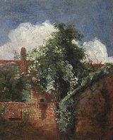 John Constable (East Bergholt 1776 – 1837 Londres), {Vue de jardins à Hampstead, avec un sureau}, vers 1821-1822