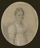 Jean-Auguste-Dominique Ingres (1780 – 1867), {Portrait de Julie Forestier en médaillon}