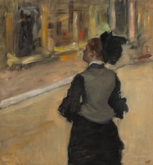 Edgar Degas, {Femme vue de dos (La Visite au musée)}, vers 1885