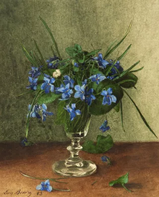 Léon Bonvin (1834-1866), {Bouquet of Violets}, 1863