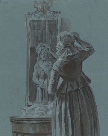 Nicolaas Muys (Rotterdam 1740 – 1808), {Femme à son miroir}