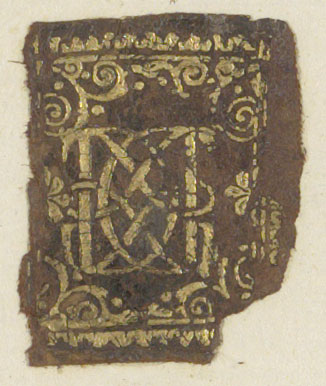 3. Parts of the spine of the volume bearing the monogram G D L stamped in gold