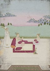 2. {Nawab Siraj-ud-Daula (1736-1757) of Bengal Seated on a Terrace with his Brother Mirza Mahdi (died in 1757)}, Murshidabad School, ca. 1756
