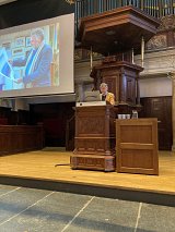 Peter Hecht speaking at the Oude Lutherse Kerk, Amsterdam, 4 March 2023