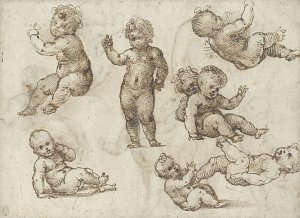 4. Mariotto Albertinelli (Florence 1474 – 1515 Florence), {Eight Studies of Naked Children}